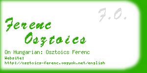 ferenc osztoics business card